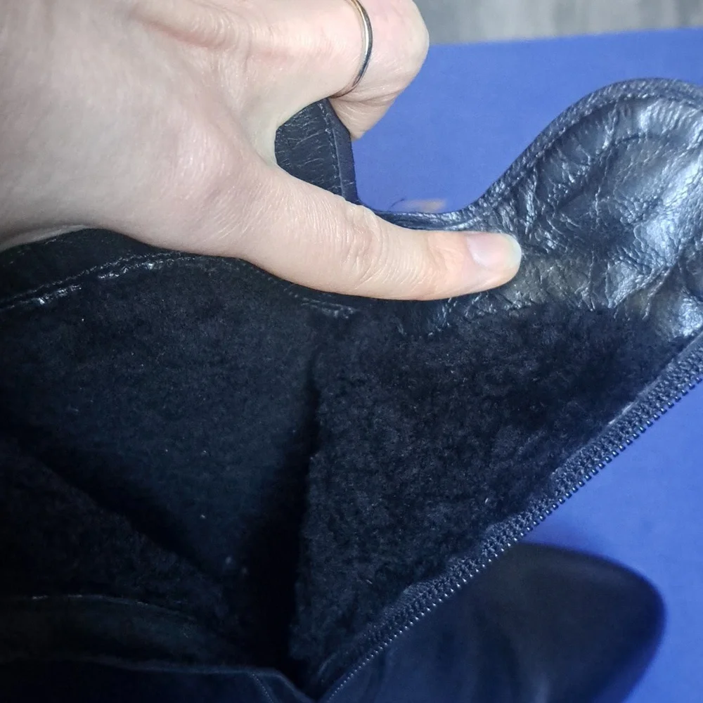 Winter heeled ankle boots, black leather, sz37 - Picture 6 of 6